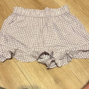 Gingham Ruffle Hem Women Hollister Shorts